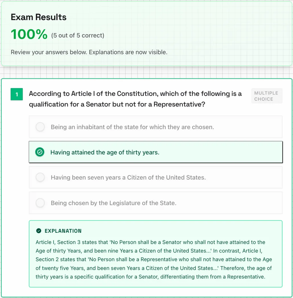 Exam Feedback Preview